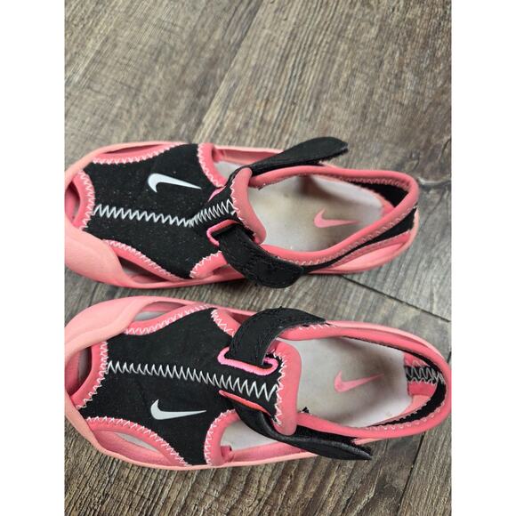 Nike Water Kids Shoes size 7C 344993-700 Salmon Pink Black Neoprene Sandals - Picture 2 of 6